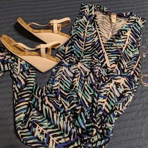 Aqua + Black Zebra Stripe Dress